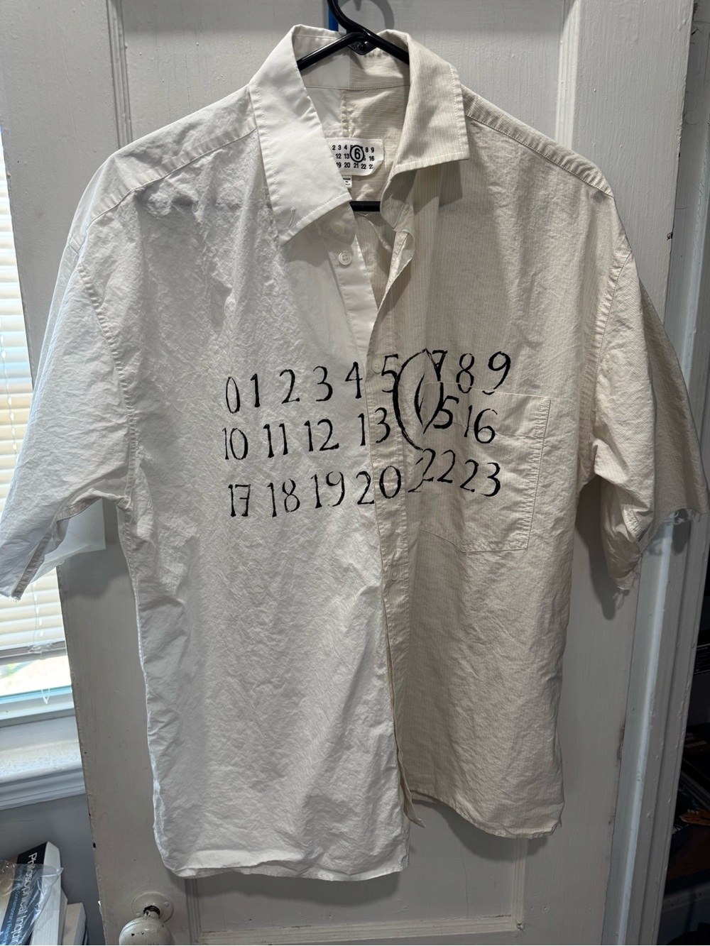 Maison Margiela MM6 Asymmetric Button Shirt(Short Sleeve) Sz 46